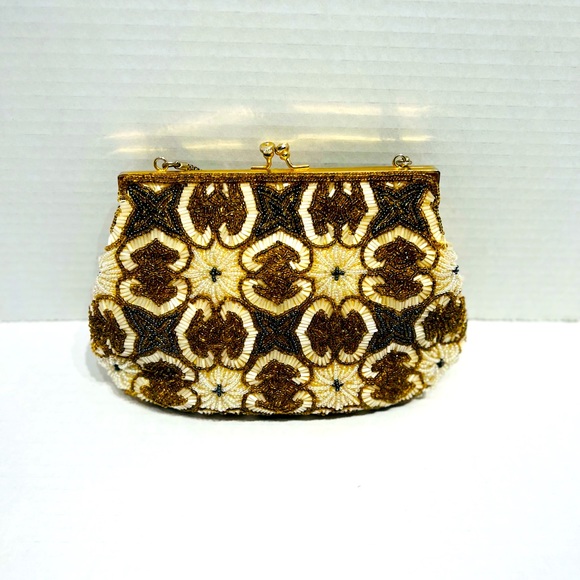 Vintage Unique Frame Bag Antique 30s 40s 50s inspired - Picture 4 of 15